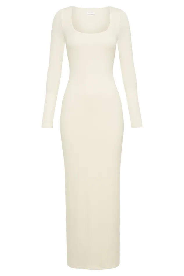 Women Meshki Dresses Vanessa Modal Long Sleeve Midi Dress 8211 Bone
