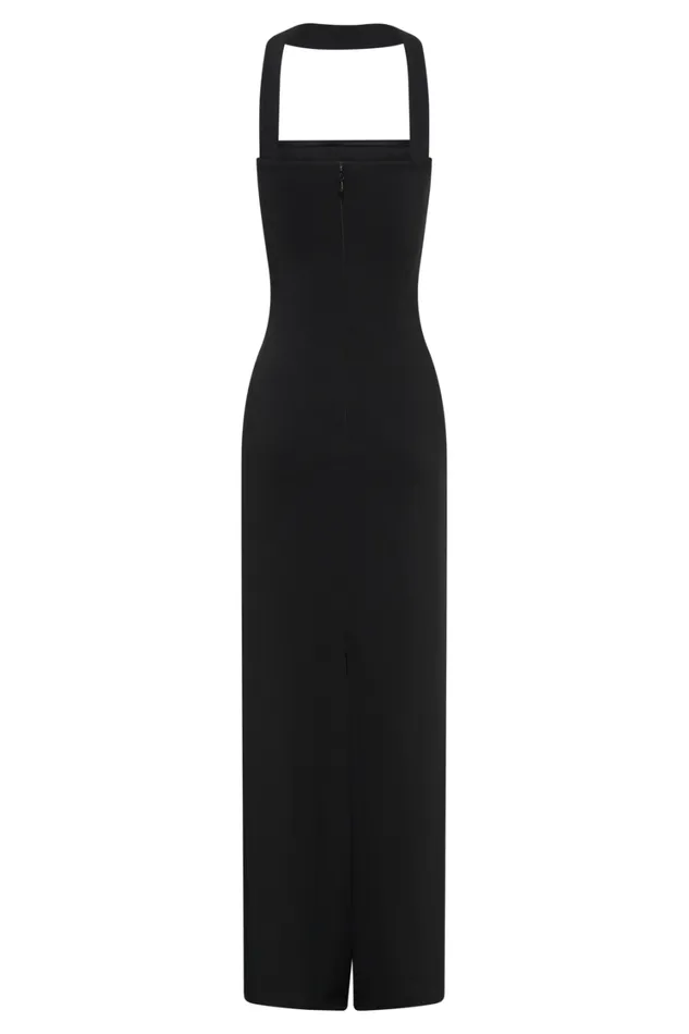 Women Meshki Dresses Velma Halter Collar Maxi Dress 8211 Black