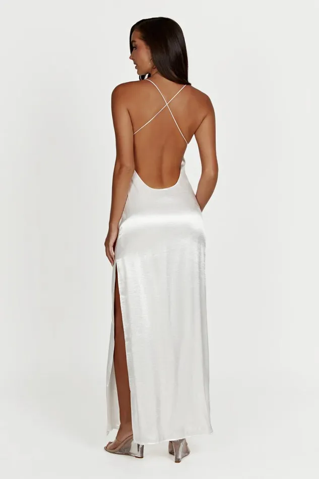 Women Meshki Dresses Whitney Wetlook Maxi Dress 8211 White