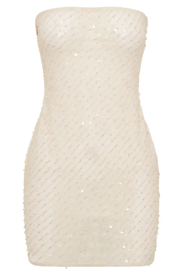 Women Meshki Dresses Yolanda Sequin Mini Dress 8211 Buttercream