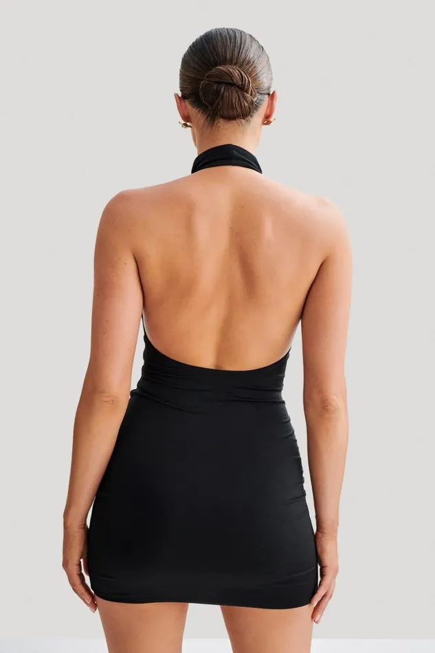 Women Meshki Dresses Zaida Slinky Halter Mini Dress 8211 Black