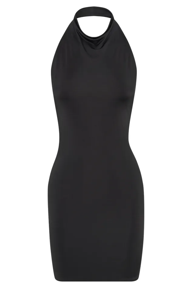 Women Meshki Dresses Zaida Slinky Halter Mini Dress 8211 Black