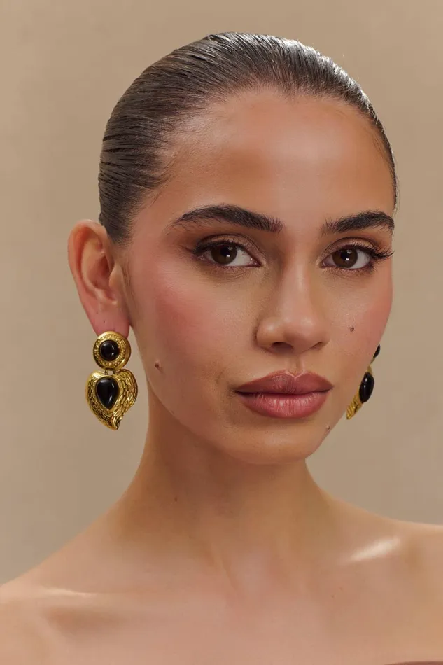 Women Meshki Jewellery Lillian Vintage Drop Earrings 8211 Gold