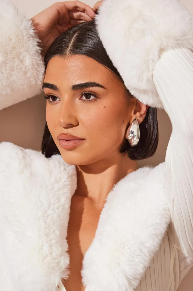 Women Meshki Jewellery Zadie Oversized Double Teardrop Earrings 8211 Silver