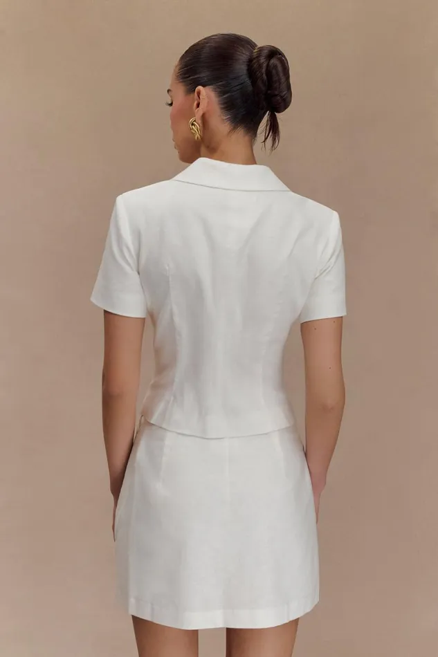Women Meshki Outerwear Ciara Linen Jacket 8211 White