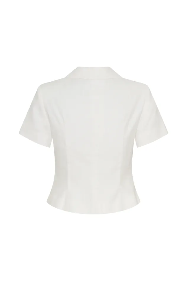 Women Meshki Outerwear Ciara Linen Jacket 8211 White