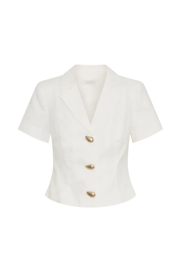 Women Meshki Outerwear Ciara Linen Jacket 8211 White