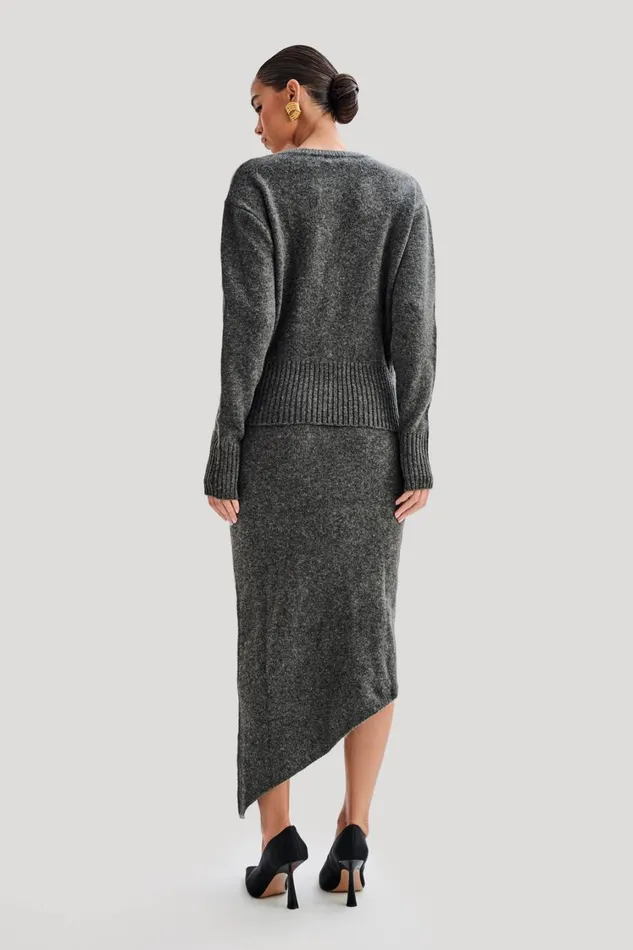 Women Meshki Outerwear Genevieve Oversized Knit Cardigan 8211 Charcoal Marle