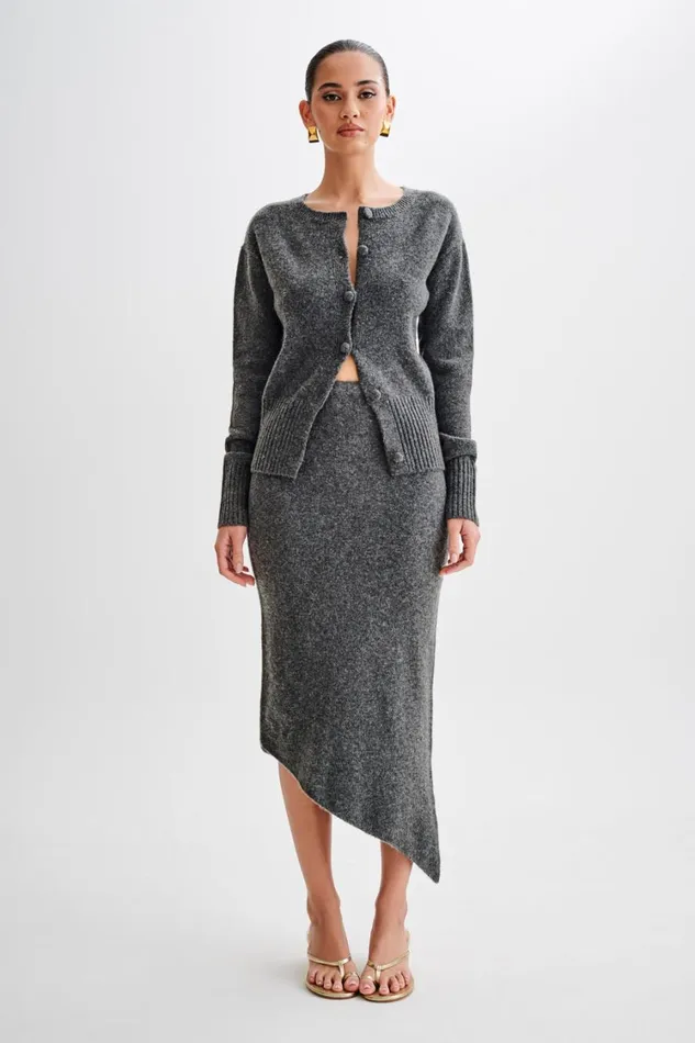 Women Meshki Outerwear Genevieve Oversized Knit Cardigan 8211 Charcoal Marle