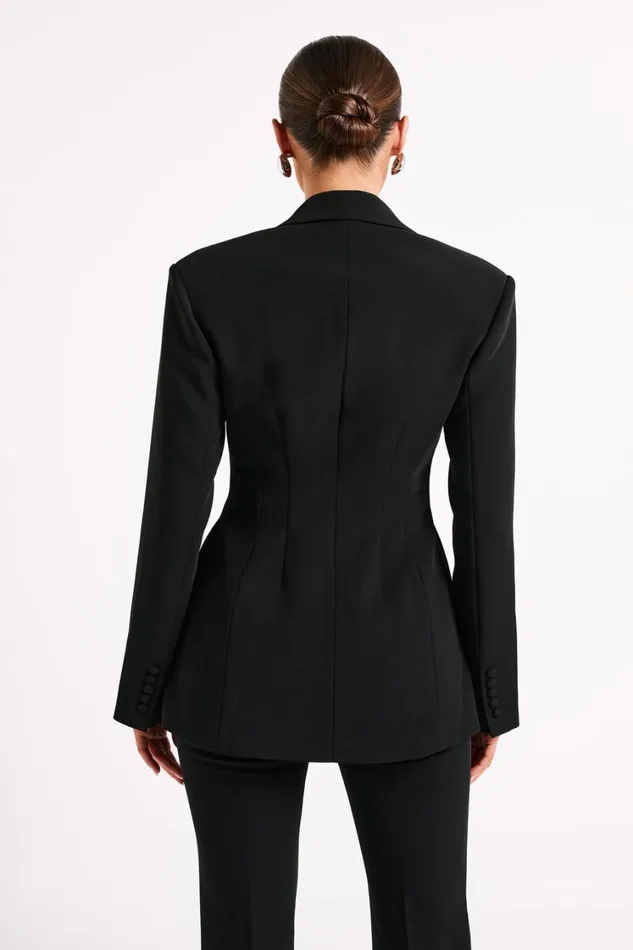 Women Meshki Outerwear Greer Hourglass Suiting Blazer 8211 Black