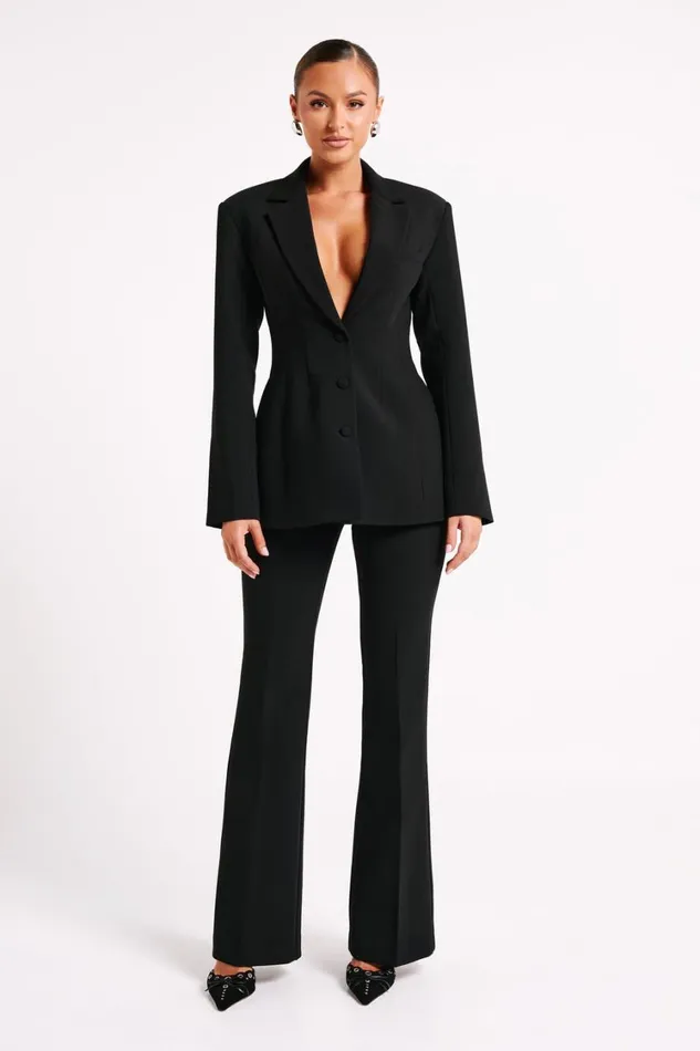 Women Meshki Outerwear Greer Hourglass Suiting Blazer 8211 Black