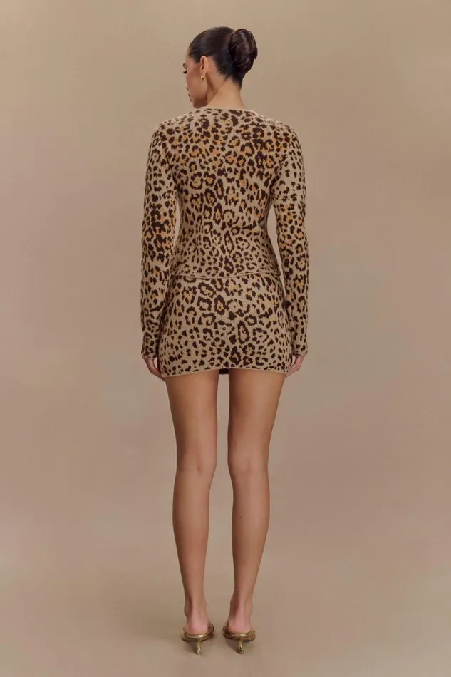 Women Meshki Outerwear Marissa Knit Cardigan 8211 Leopard Print