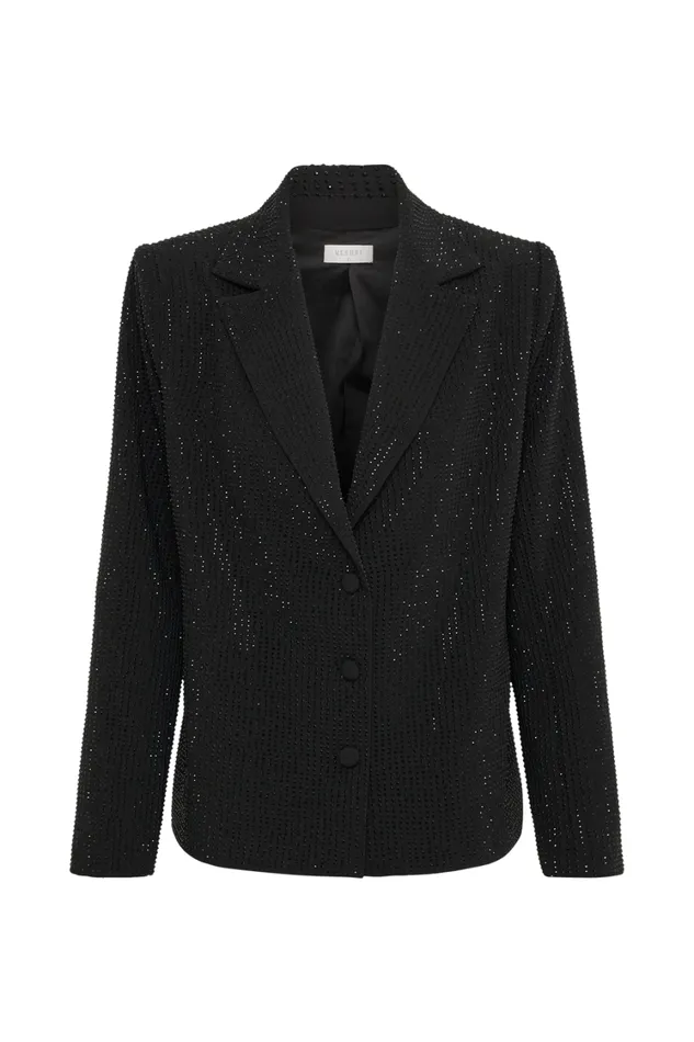 Women Meshki Outerwear Rhett Square Diamante Jacket 8211 Black