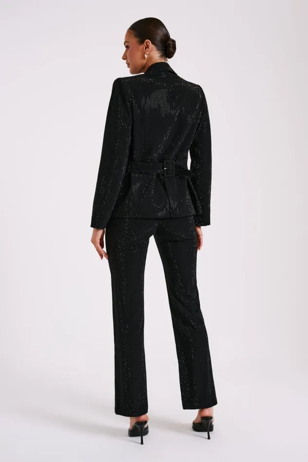 Women Meshki Outerwear Rhett Square Diamante Jacket 8211 Black