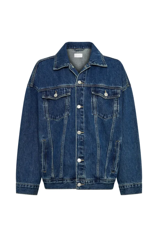 Women Meshki Outerwear Sion Oversized Denim Jacket 8211 Dark Blue