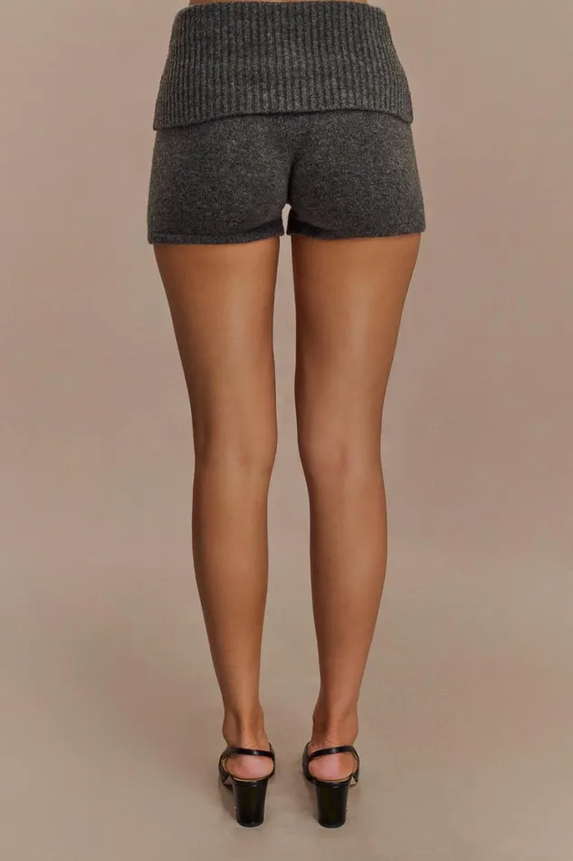 Women Meshki Sets Aubrey Knit Shorts 8211 Charcoal Marle