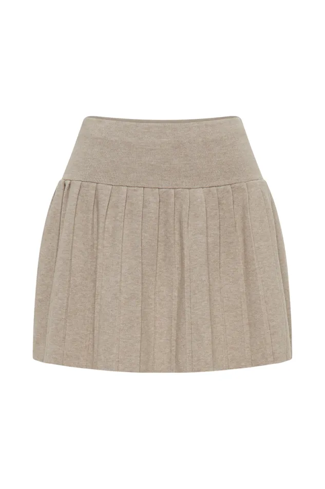 Women Meshki Sets Beverly Knit Pleated Mini Skirt 8211 Oak
