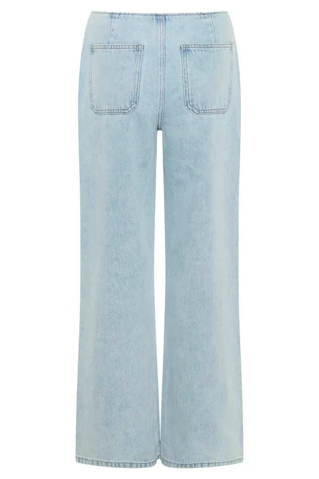 Women Meshki Sets Caitlin Mid Rise Denim Flare Jeans 8211 Light Blue