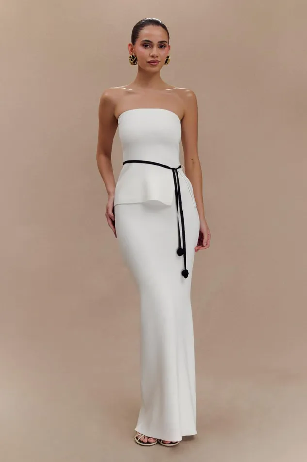 Women Meshki Sets Keaton Strapless Rose Tie Knit Top 8211 White And Black