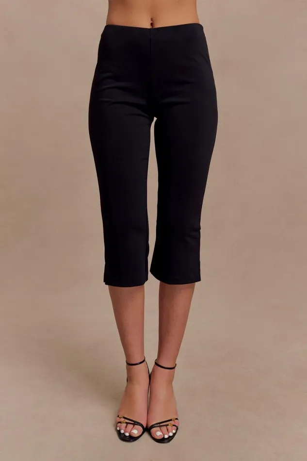 Women Meshki Sets Layla Flared Crepe Capri Pants 8211 Black