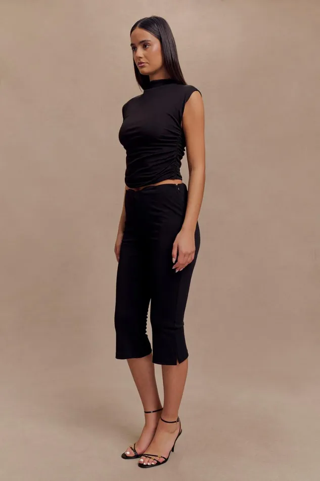 Women Meshki Sets Layla Flared Crepe Capri Pants 8211 Black