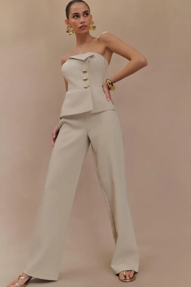 Women Meshki Sets Lindie Straight Leg Suiting Pants 8211 Sand