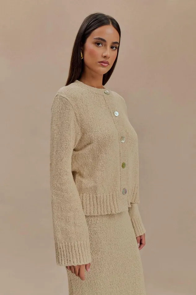 Women Meshki Sets Moira Oversized Boucle Cardigan 8211 Wheat