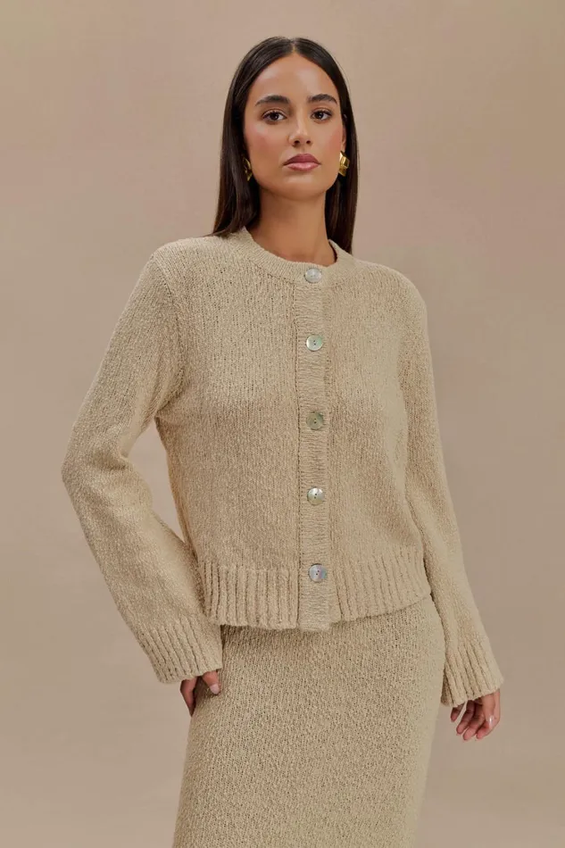 Women Meshki Sets Moira Oversized Boucle Cardigan 8211 Wheat
