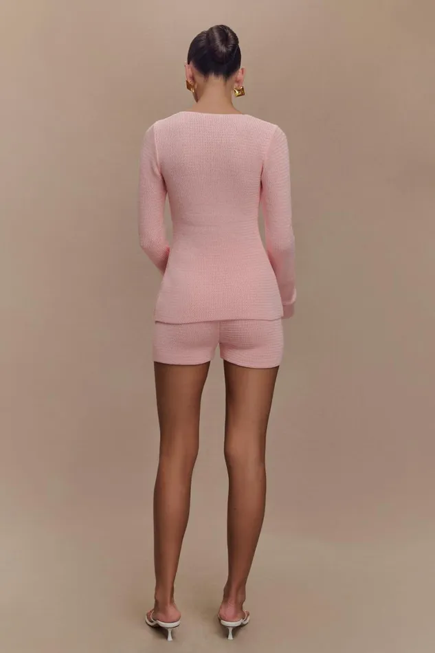 Women Meshki Sets Noah Knit Shorts 8211 Baby Pink