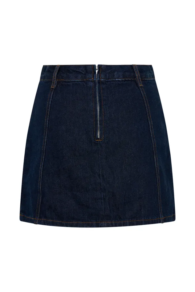 Women Meshki Sets Rosalyn Mini Denim Skort 8211 Indigo Blue