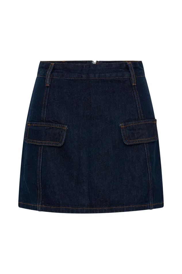 Women Meshki Sets Rosalyn Mini Denim Skort 8211 Indigo Blue
