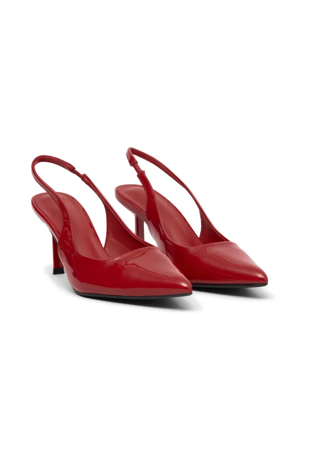 Women Meshki Shoes Dasha Patent Sling Back Heels 8211 Red