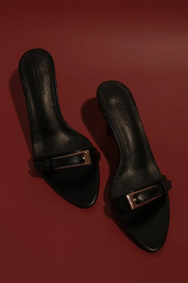 Women Meshki Shoes Marieanne Buckle High Heel 8211 Black