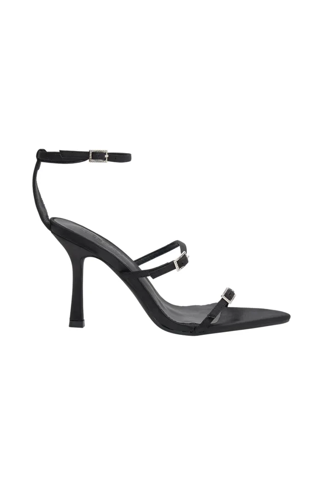 Women Meshki Shoes Yara Triple Strap Heel 8211 Black