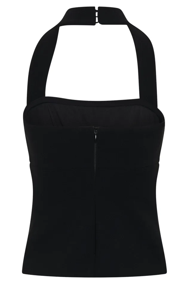 Women Meshki Tops Amelita Suiting Halter Top 8211 Black