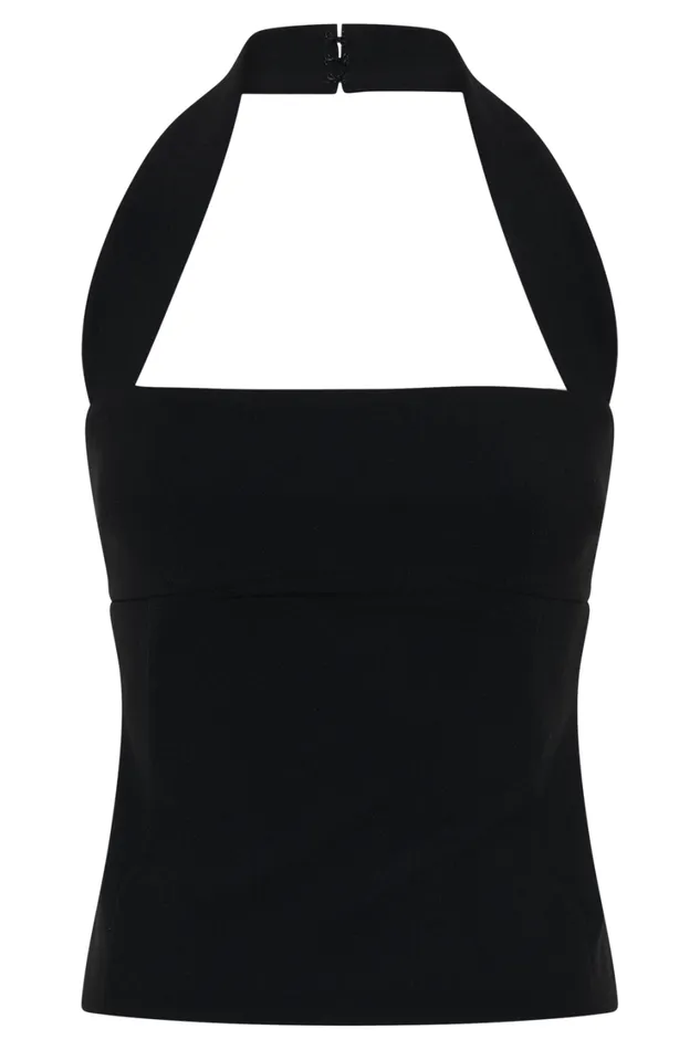 Women Meshki Tops Amelita Suiting Halter Top 8211 Black