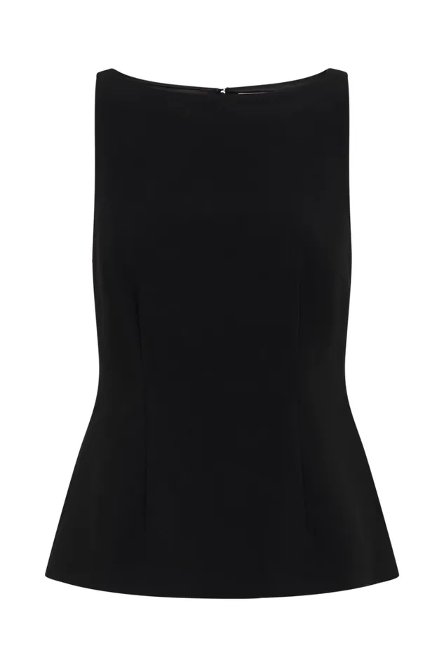 Women Meshki Tops Angela Sleeveless Suiting Top 8211 Black