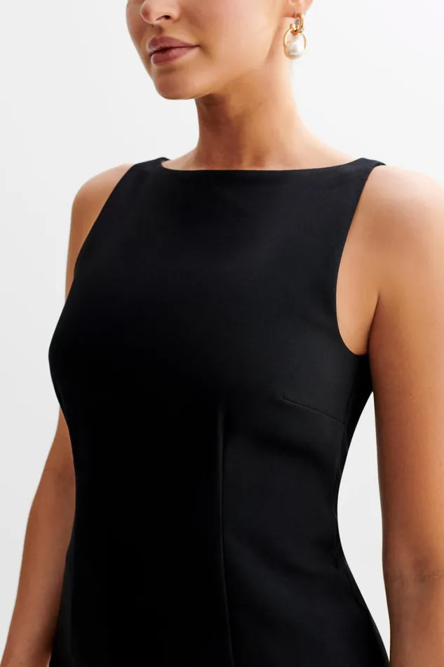 Women Meshki Tops Angela Sleeveless Suiting Top 8211 Black