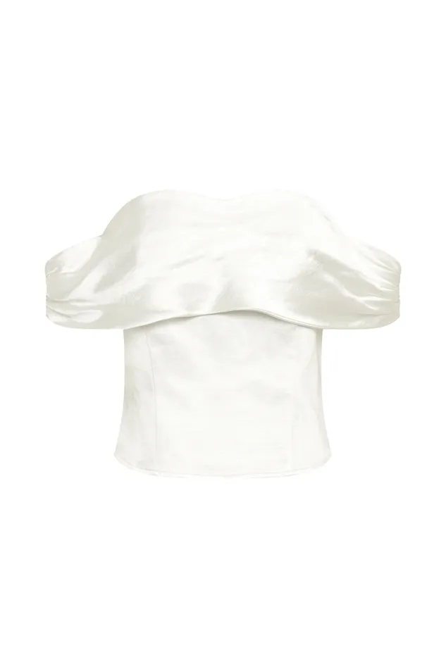 Women Meshki Tops Anysa Satin Strapless Top 8211 Ivory