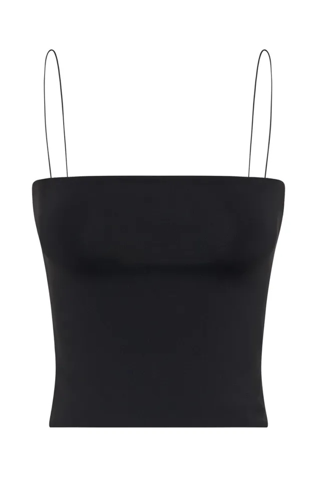 Women Meshki Tops Arya Longline Spaghetti Strap Top 8211 Black
