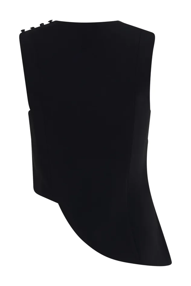 Women Meshki Tops Astrid Asymmetric Sleeveless Suiting Top 8211 Black