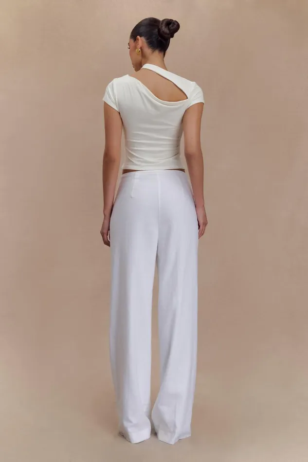 Women Meshki Tops Aurelie Cut Out Short Sleeve Top 8211 Ivory