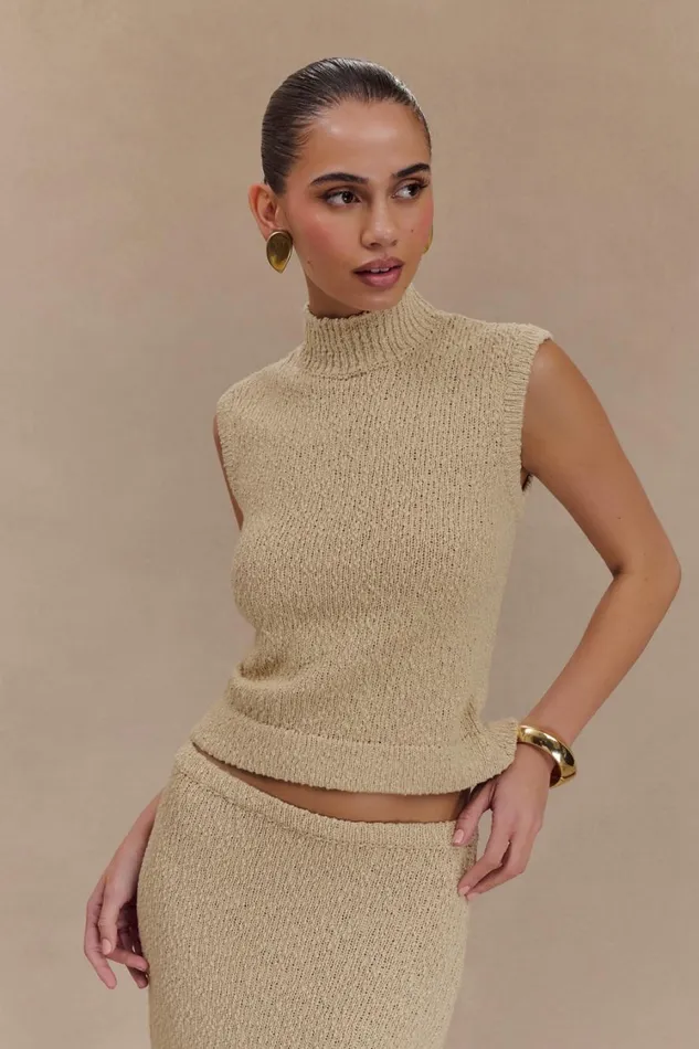 Women Meshki Tops Azalea Sleeveless Knit Top 8211 Wheat