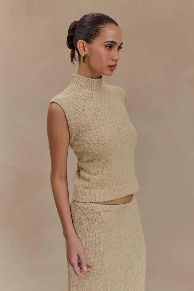 Women Meshki Tops Azalea Sleeveless Knit Top 8211 Wheat