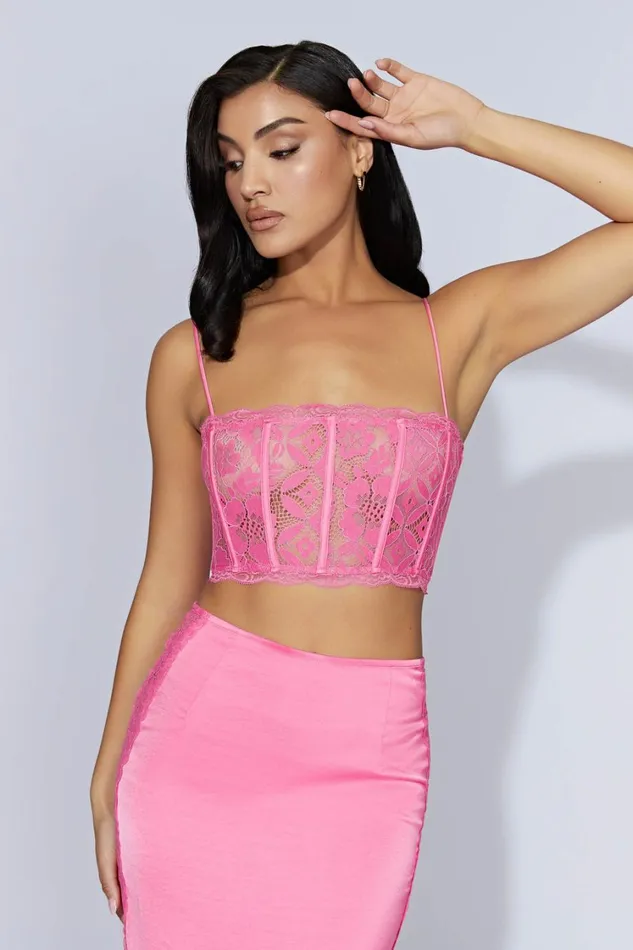 Women Meshki Tops Bellamy Scallop Lace Bodice 8211 Bubblegum Pink Women Meshki Tops Bellamy Scallop Lace Bodice 8211 Bubblegum Pink