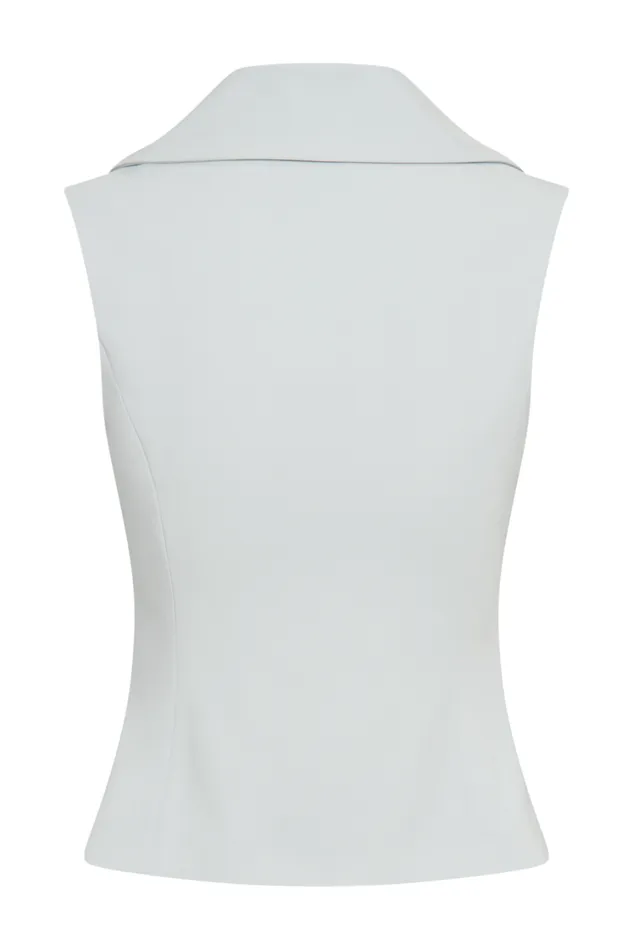 Women Meshki Tops Berkley Suiting Waistcoat With Cowl 8211 Pastel Green
