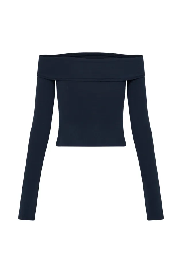 Women Meshki Tops Briah Cut Out Modal Long Sleeve Top 8211 Dark Navy