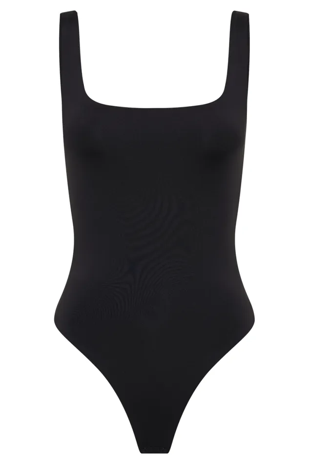 Women Meshki Tops Charlie Recycled Nylon Scoop Neck Bodysuit 8211 Black
