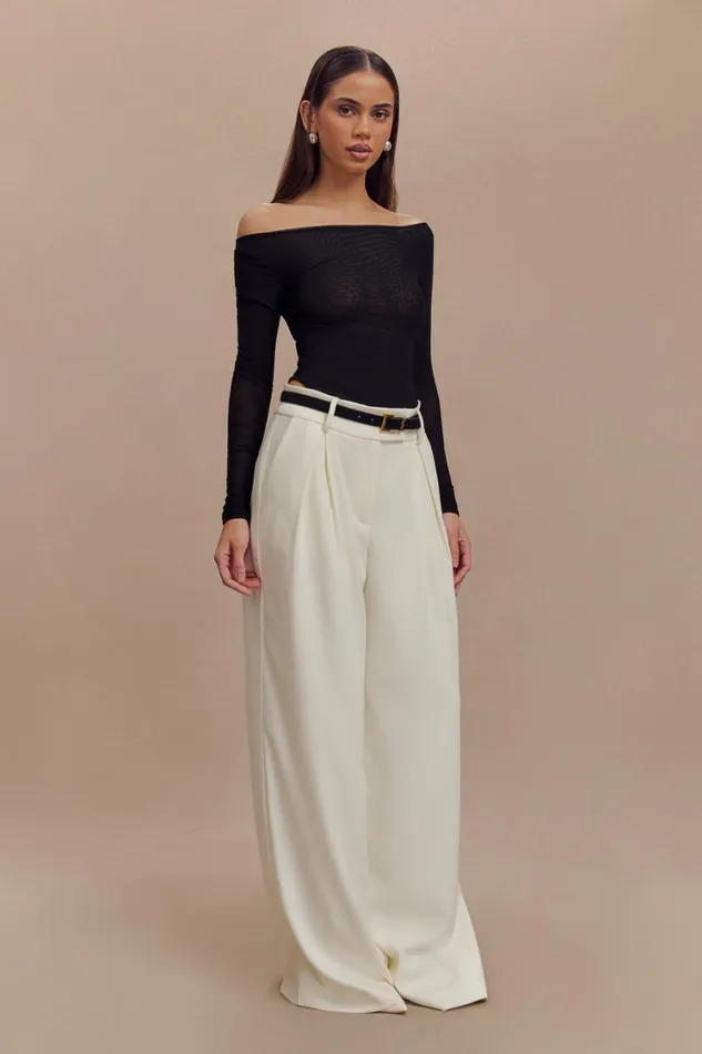 Women Meshki Tops Colette Boat Neck Mesh Top 8211 Black