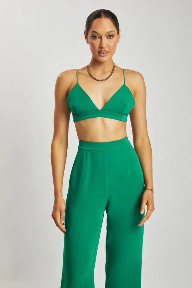 Women Meshki Tops Cynthia Triangle Bralette 8211 Bottle Green